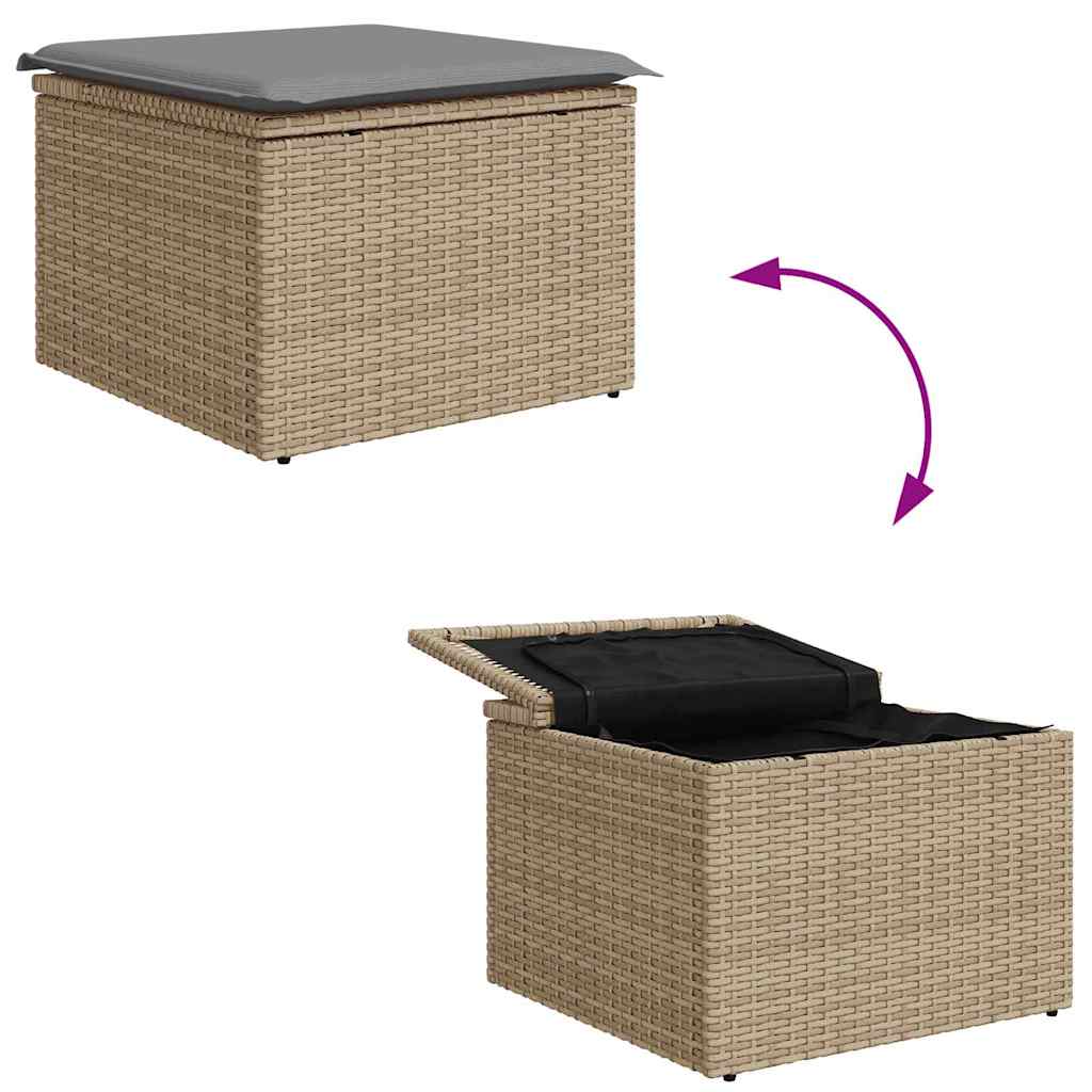 Garten-Sofa-Set 5 pcs Beige und Hellgrau 184 x 62 x 85 cm