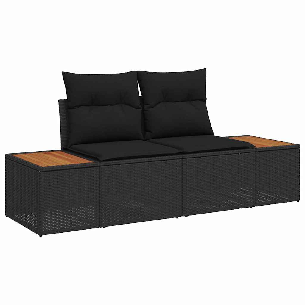 Garten-Sofa-Set 6 pcs Schwarz 264 x 154 x 85 cm Poly Rattan
