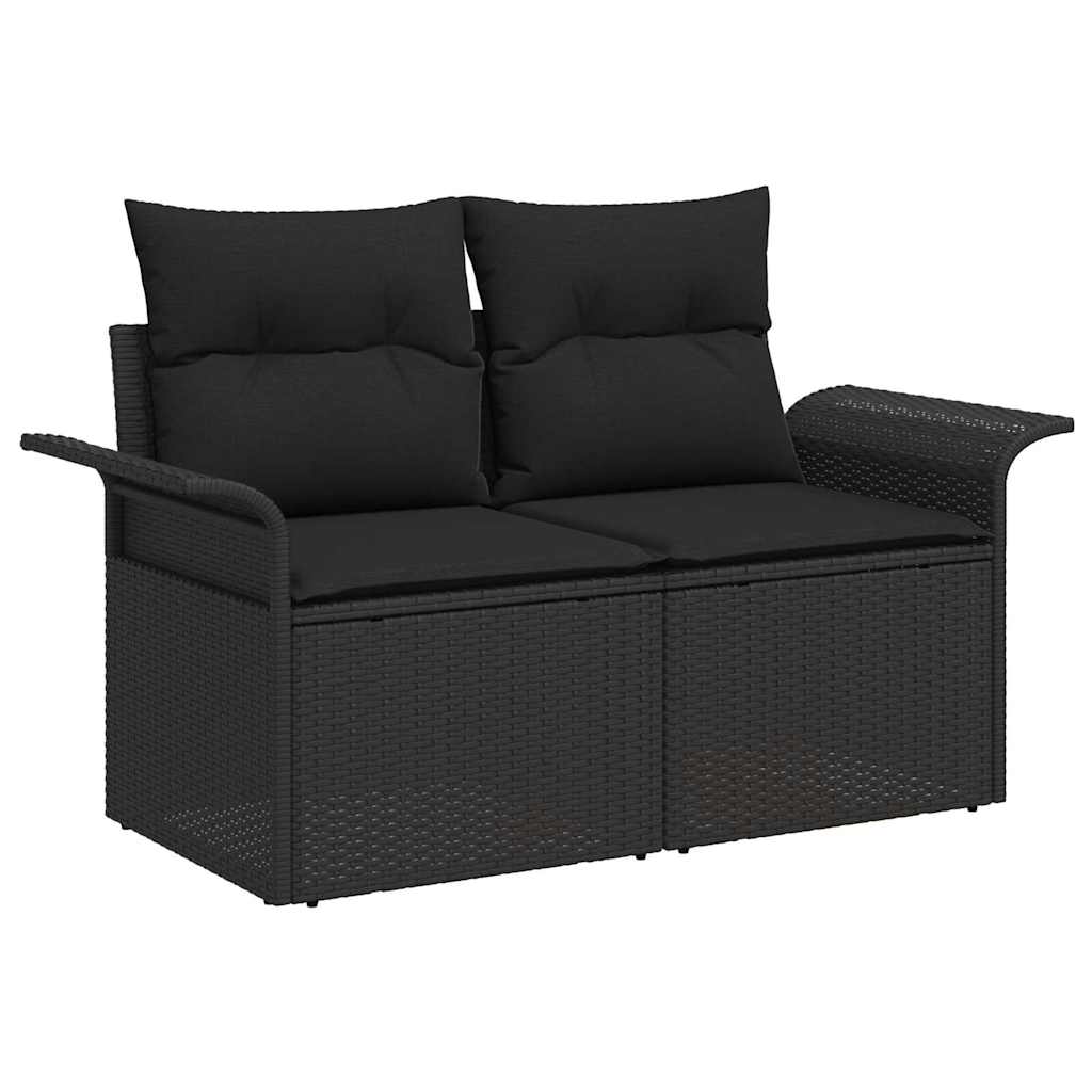 Garten-Sofa-Set 10 pcs Schwarz 100 x 55 x 73 cm Poly Rattan