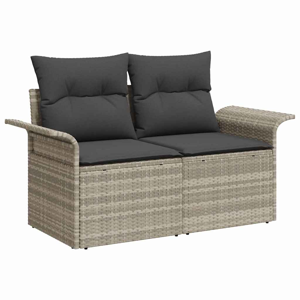Garten-Sofa-Set 11 pcs Hellgrau 100 x 55 x 73 cm Poly Rattan
