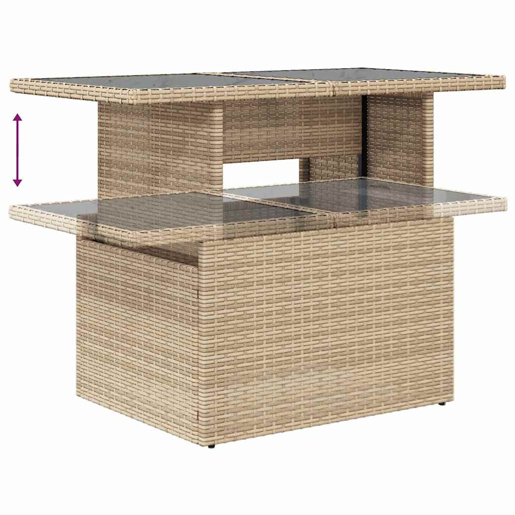 Garten-Sofa-Set 6 pcs Beige 100 x 55 x 73 cm Poly Rattan