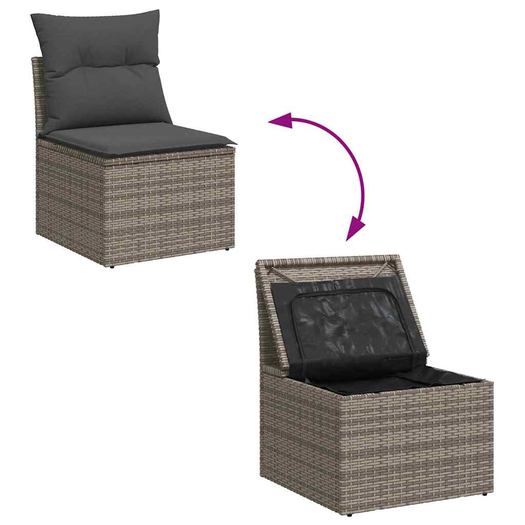 Garten-Sofa-Set Manuell 7 pcs Grau 100 x 55 x 73 cm Poly Rattan