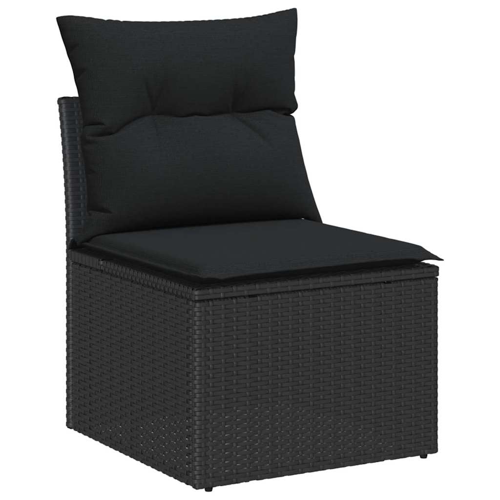 Garten-Sofa-Set 7 pcs Schwarz 100 x 55 x 73 cm Poly Rattan