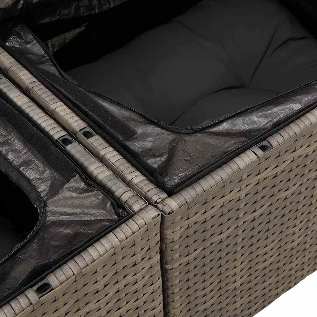 Garten-Sofa-Set Manuell 8 pcs Grau 100 x 55 x 73 cm Poly Rattan