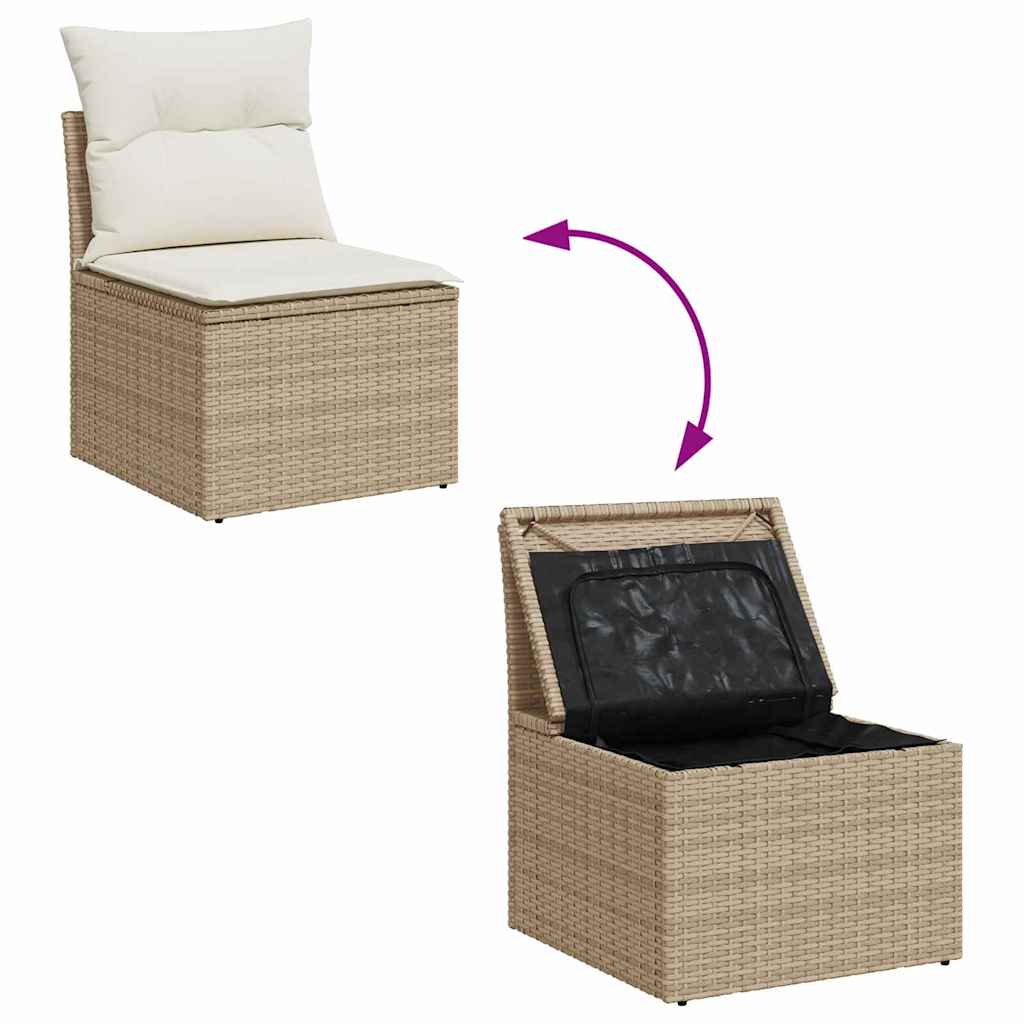 Garten-Sofa-Set 8 pcs Beige 100 x 55 x 73 cm Poly Rattan