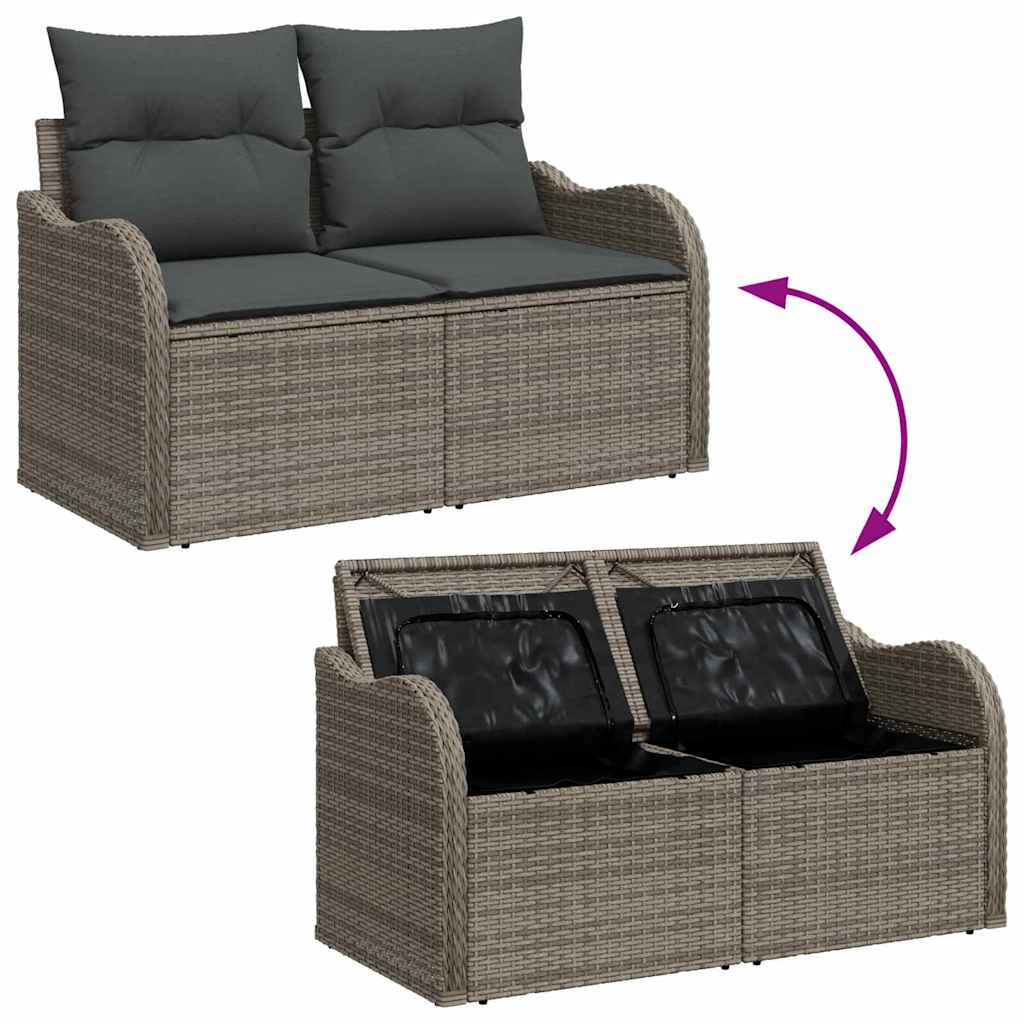 Garten-Sofa-Set Manuell 8 pcs Grau 100 x 55 x 73 cm Poly Rattan