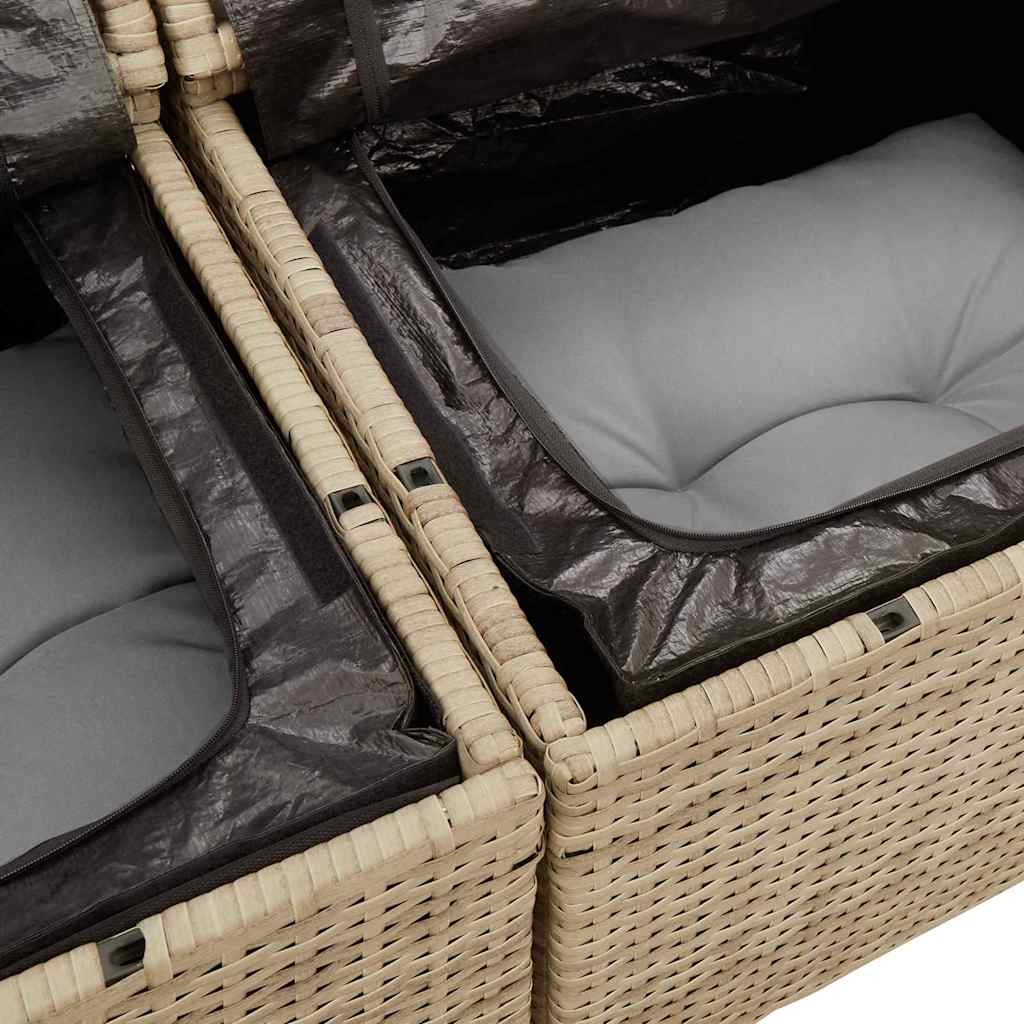 Garten-Sofa-Set 8 pcs Beige 100 x 55 x 73 cm Poly Rattan