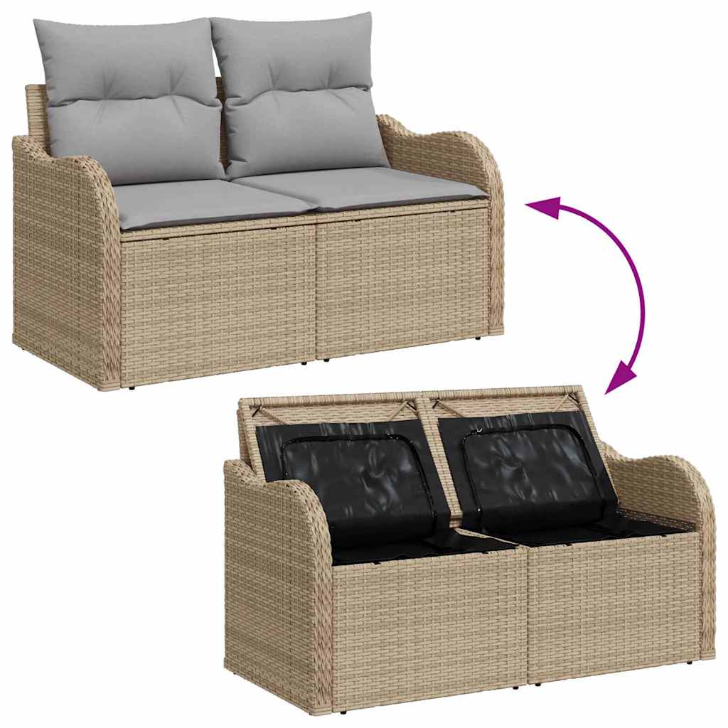 Garten-Sofa-Set 8 pcs Beige 100 x 55 x 73 cm Poly Rattan