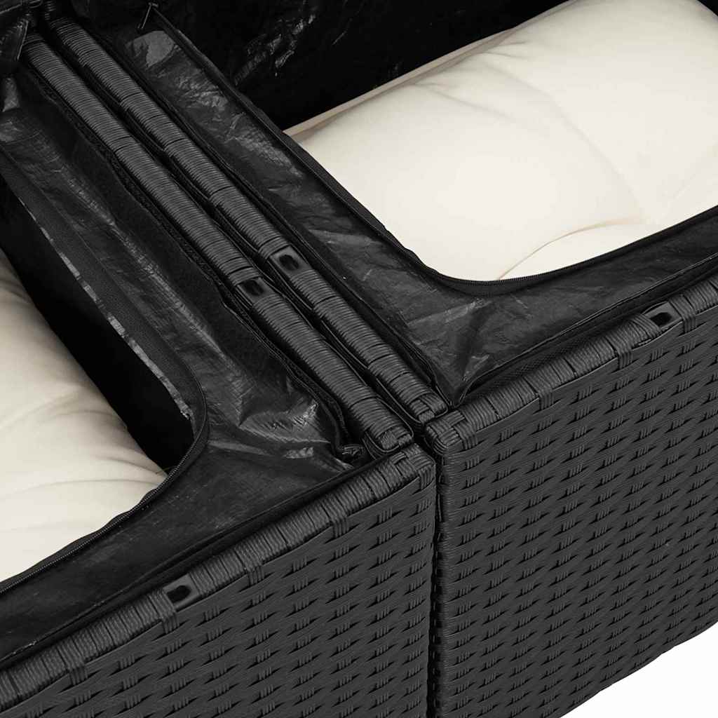 Garten-Sofa-Set 9 pcs Schwarz 100 x 55 x 73 cm Poly Rattan