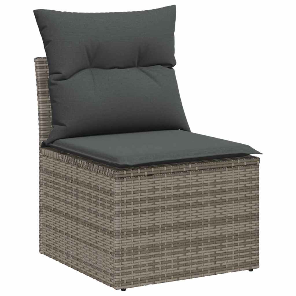 Garten-Sofa-Set 9 pcs Grau 100 x 55 x 73 cm Poly Rattan