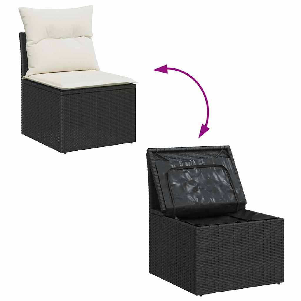 Garten-Sofa-Set 6 pcs Schwarz 100 x 55 x 73 cm Poly Rattan