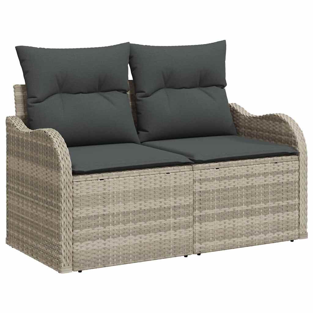 Garten-Sofa-Set 6 pcs Hellgrau 100 x 55 x 73 cm Poly Rattan