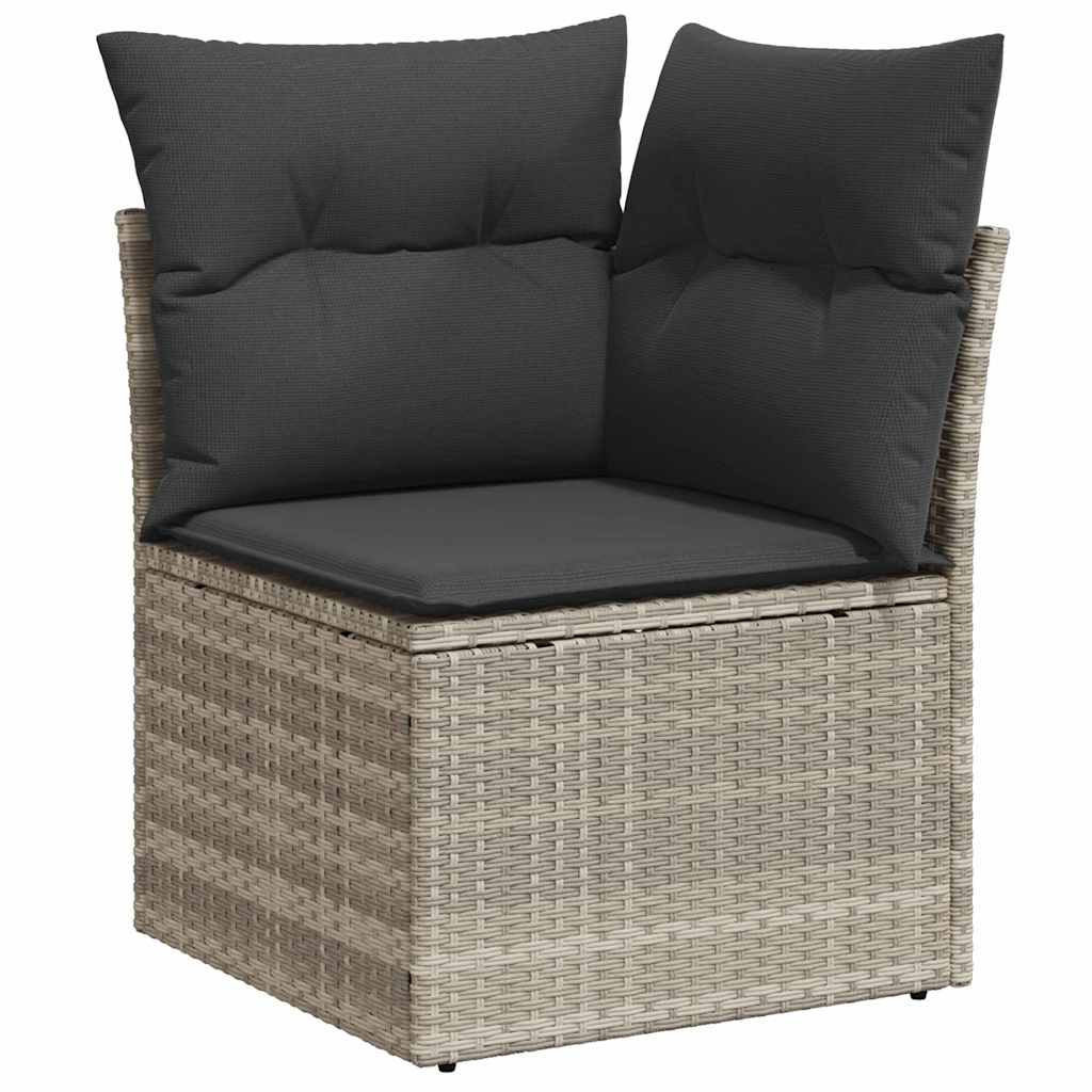 Garten-Sofa-Set 6 pcs Hellgrau 100 x 55 x 73 cm Poly Rattan
