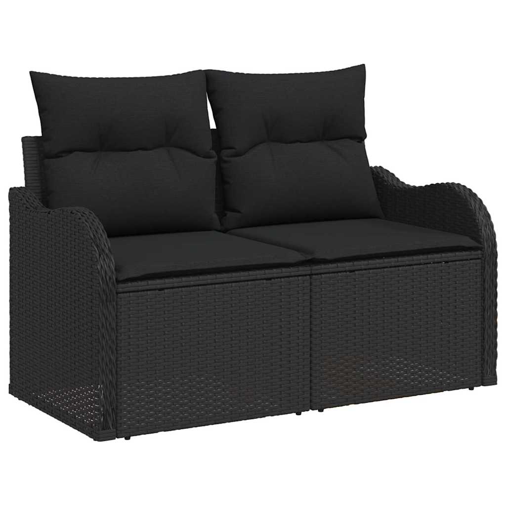 Garten-Sofa-Set 6 pcs Schwarz 100 x 55 x 73 cm Poly Rattan