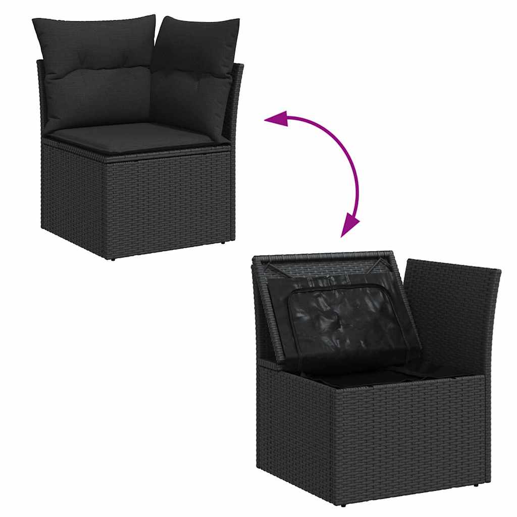 Garten-Sofa-Set 6 pcs Schwarz 100 x 55 x 73 cm Poly Rattan
