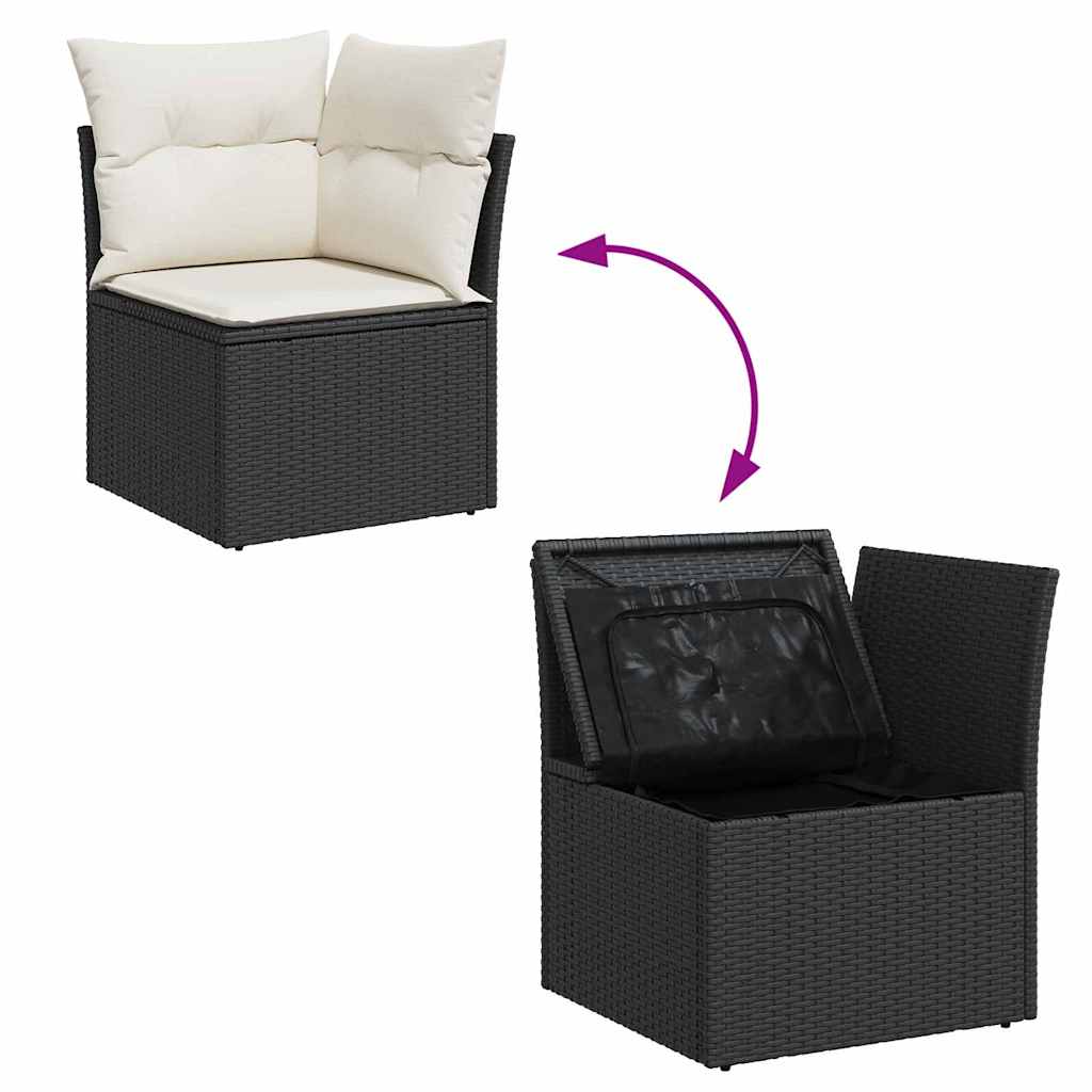 Garten-Sofa-Set 9 pcs Schwarz 100 x 55 x 73 cm Poly Rattan