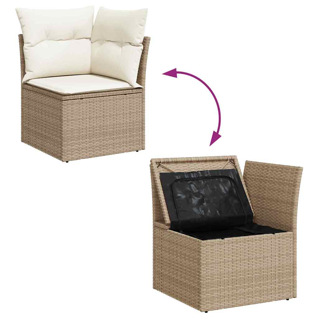 Garten-Sofa-Set 9 pcs Beige 100 x 55 x 73 cm Poly Rattan