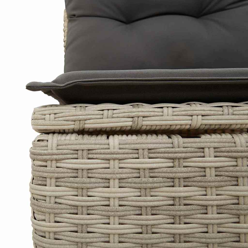 Garten-Sofa-Set mit Kissen 7 pcs Hellgrau Poly Rattan