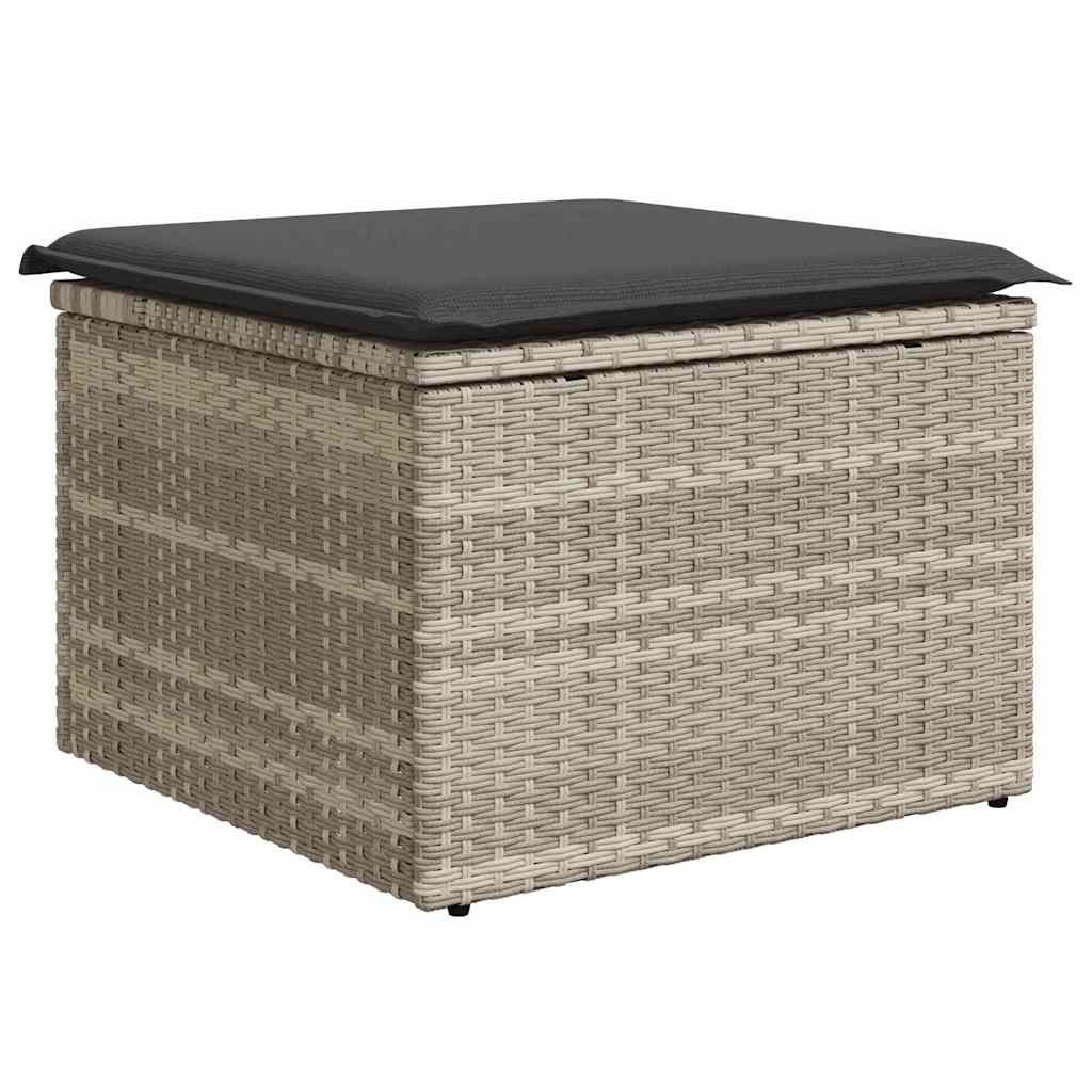 Garten-Sofa-Set mit Kissen 7 pcs Hellgrau Poly Rattan