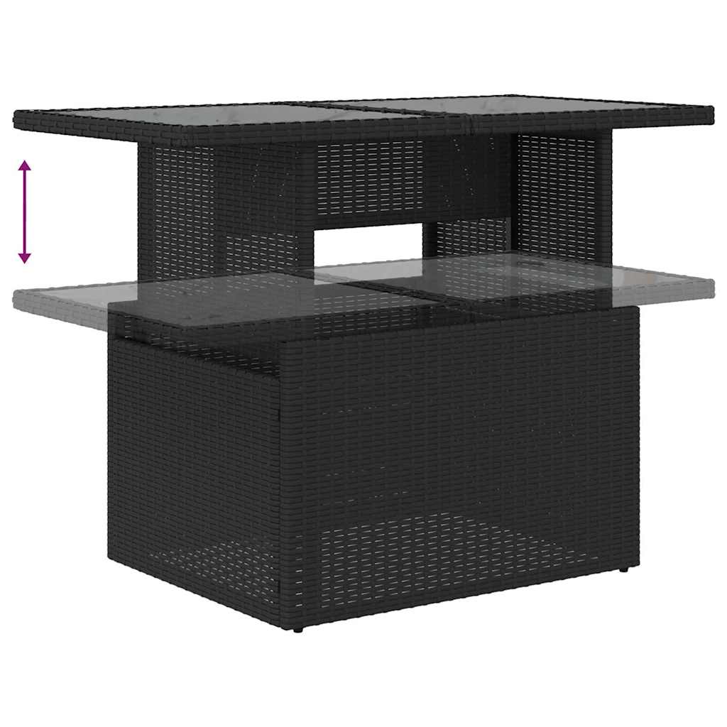 Garten-Sofa-Set 10 pcs Schwarz 100 x 55 x 73 cm Poly Rattan