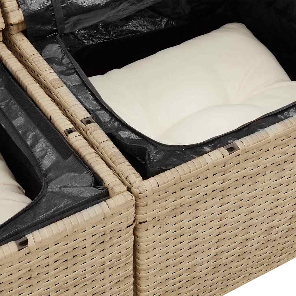 Garten-Sofa-Set 10 pcs Beige 100 x 55 x 73 cm Poly Rattan