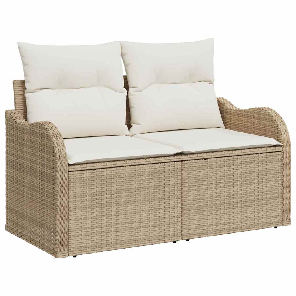 Garten-Sofa-Set 10 pcs Beige 100 x 55 x 73 cm Poly Rattan