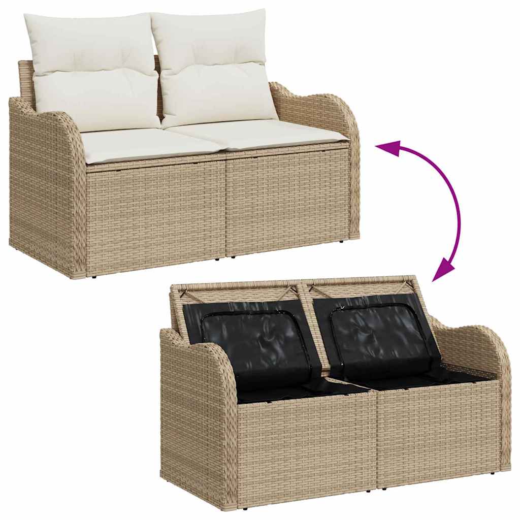 Garten-Sofa-Set 10 pcs Beige 100 x 55 x 73 cm Poly Rattan