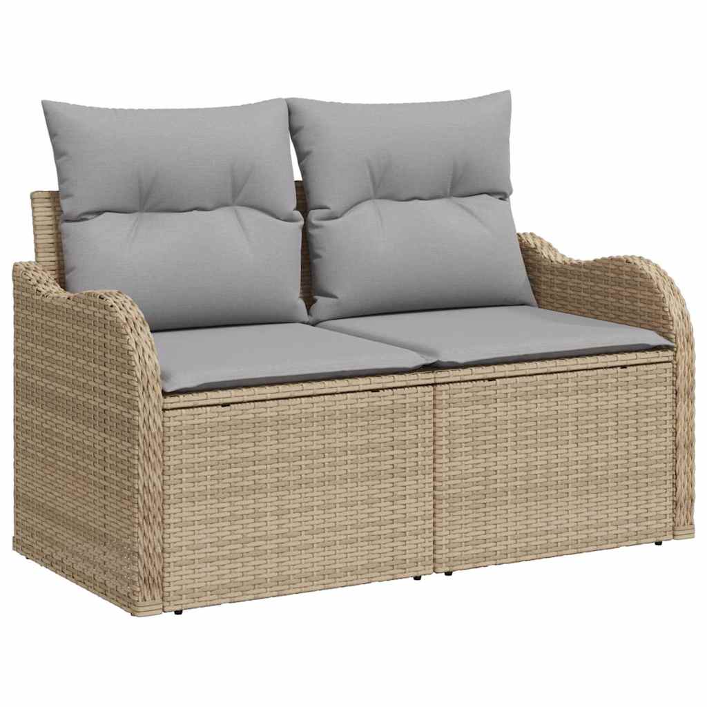 Garten-Sofa-Set 11 pcs Beige 100 x 55 x 73 cm Poly Rattan