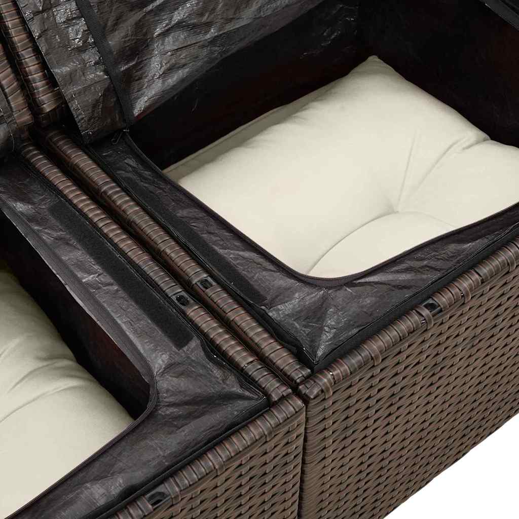 Garten-Sofa-Set 5 pcs Braun 100 x 55 x 73 cm Poly Rattan
