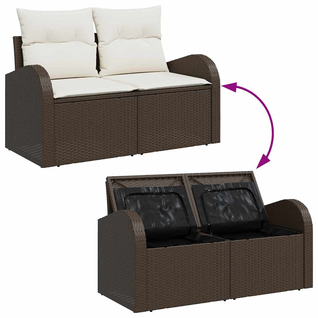 Garten-Sofa-Set 5 pcs Braun 100 x 55 x 73 cm Poly Rattan