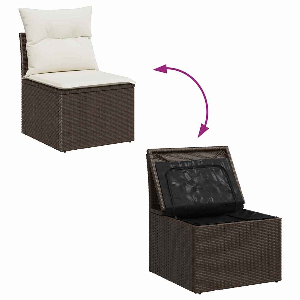 Garten-Sofa-Set 5 pcs Braun 100 x 55 x 73 cm Poly Rattan