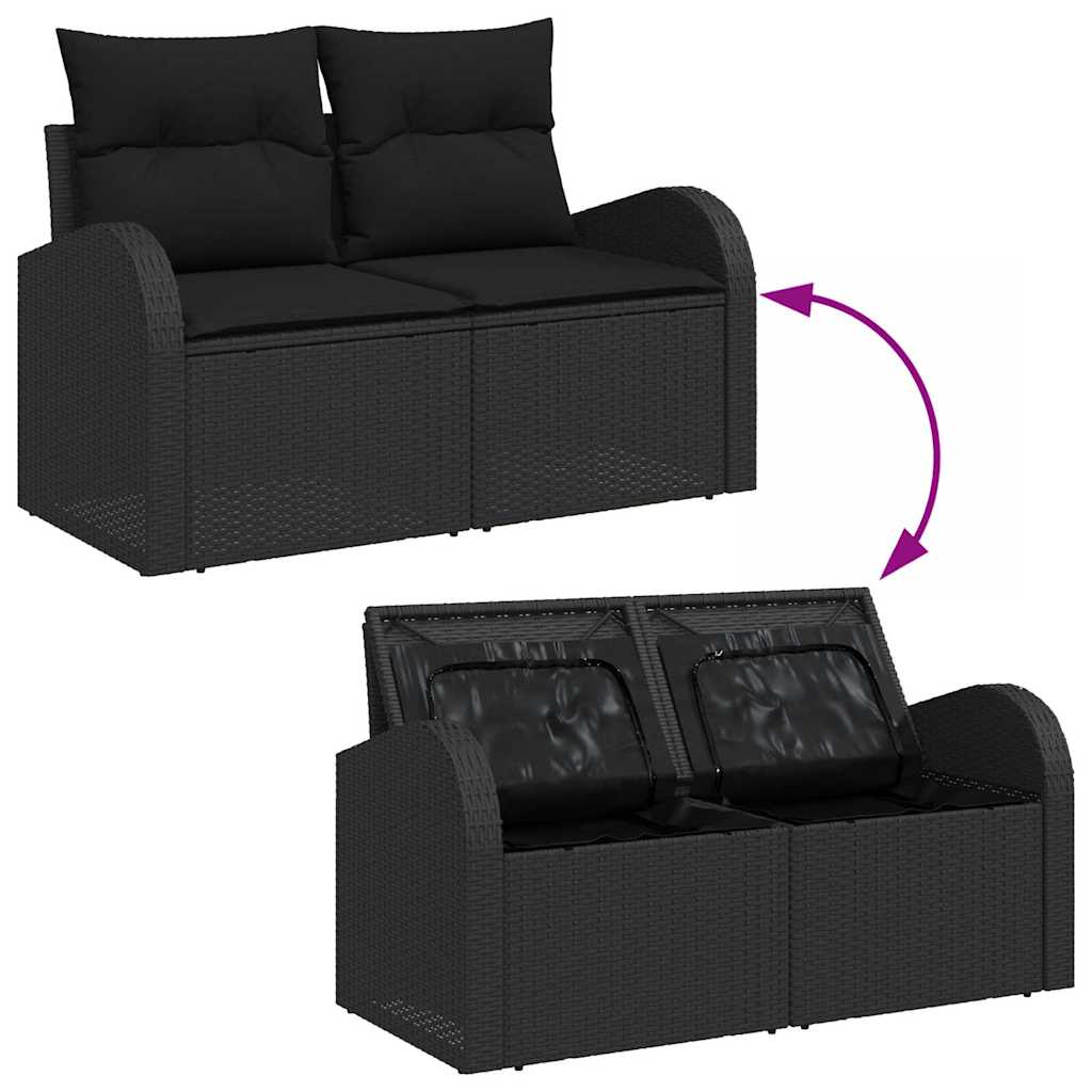 Garten-Sofa-Set 5 pcs Schwarz 100 x 55 x 73 cm Poly Rattan