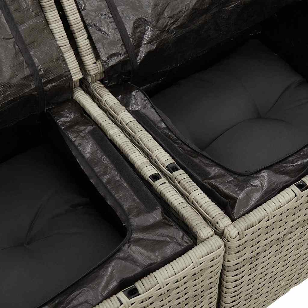 Garten-Sofa-Set 6 pcs Hellgrau 100 x 55 x 73 cm Poly Rattan