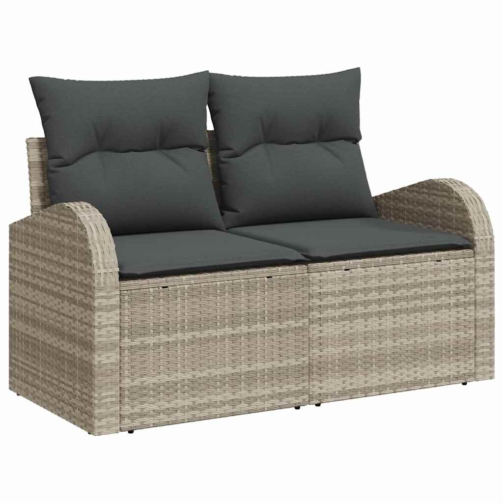 Garten-Sofa-Set 6 pcs Hellgrau 100 x 55 x 73 cm Poly Rattan