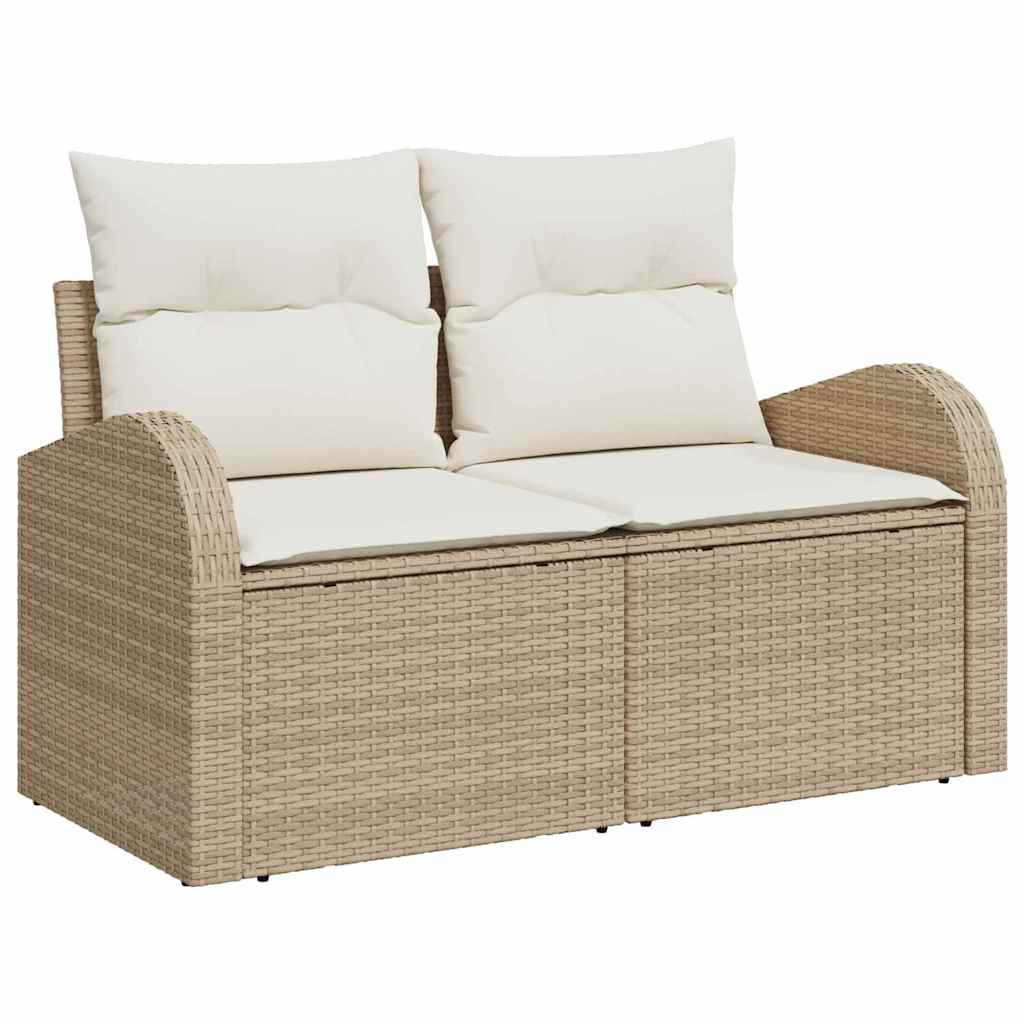 Garten-Sofa-Set 7 pcs Beige 100 x 55 x 73 cm Poly Rattan