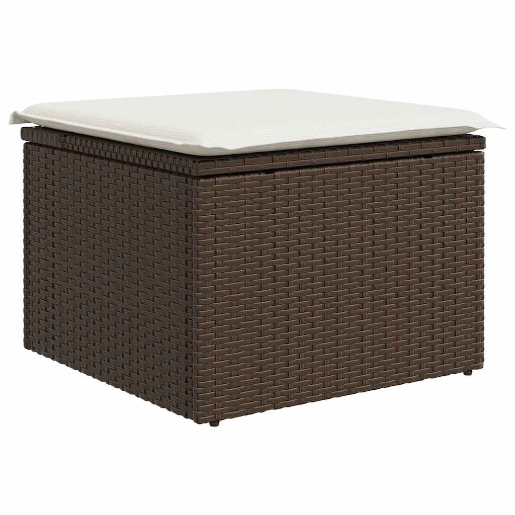 Garten-Sofa-Set mit Kissen mit Speicher 6 pcs Braun Poly Rattan