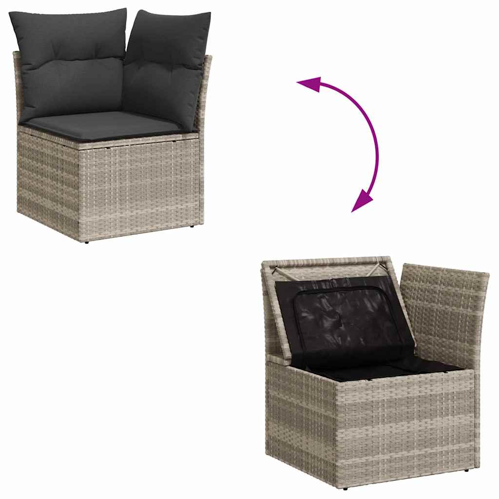 Garten-Sofa-Set 6 pcs Hellgrau 100 x 55 x 73 cm Poly Rattan