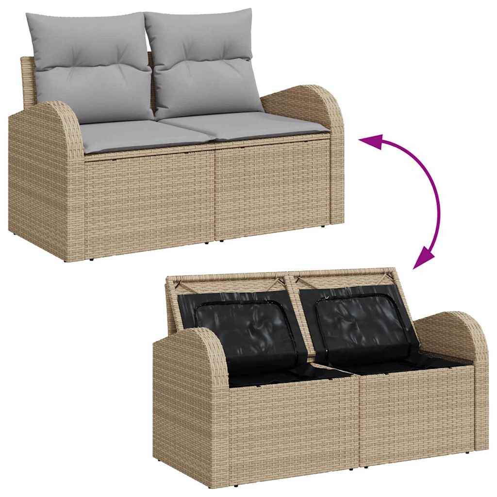 Garten-Sofa-Set 7 pcs Beige 100 x 55 x 73 cm Poly Rattan