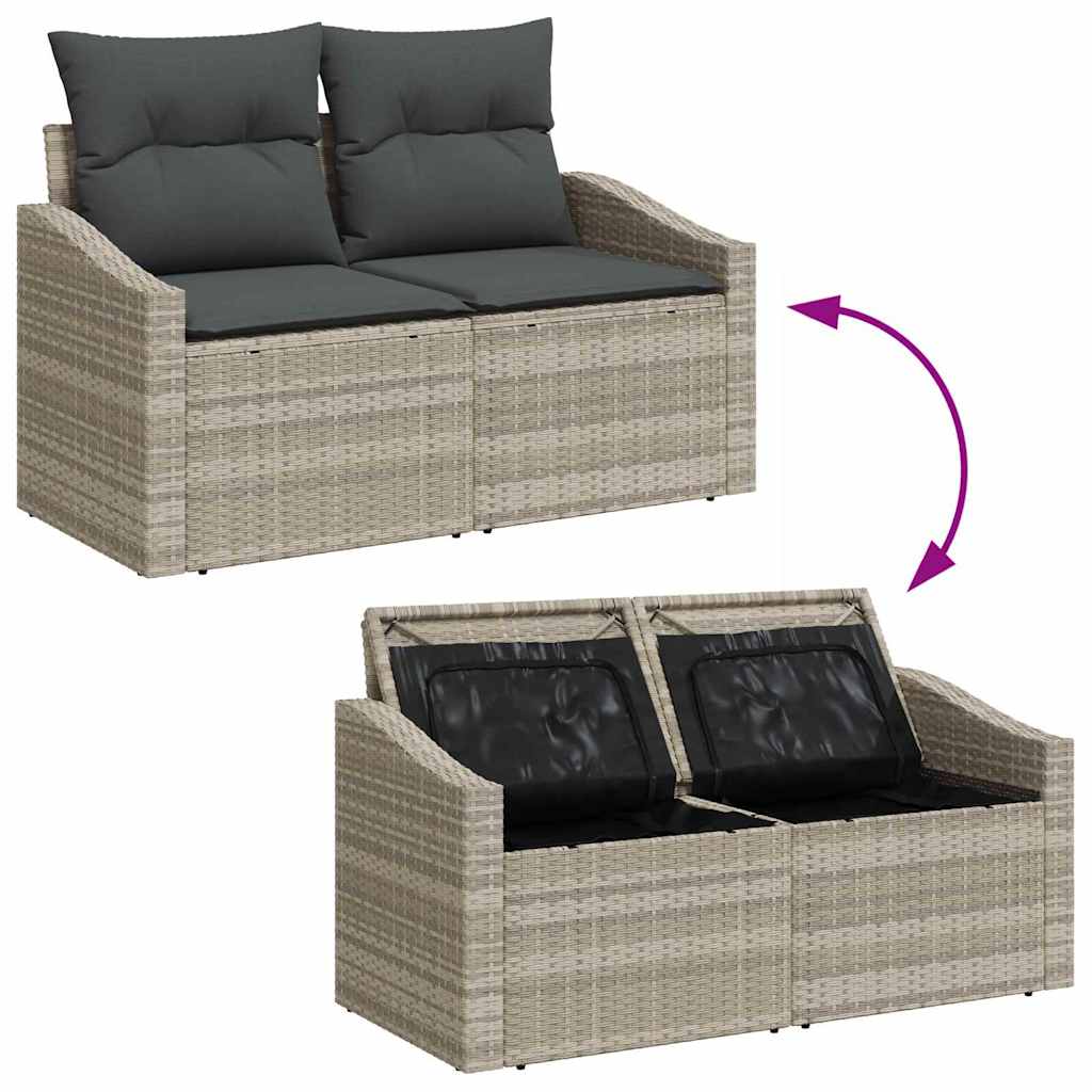 Garten-Sofa-Set 11 pcs Beige Dunkelgrau 100 x 55 x 73 cm