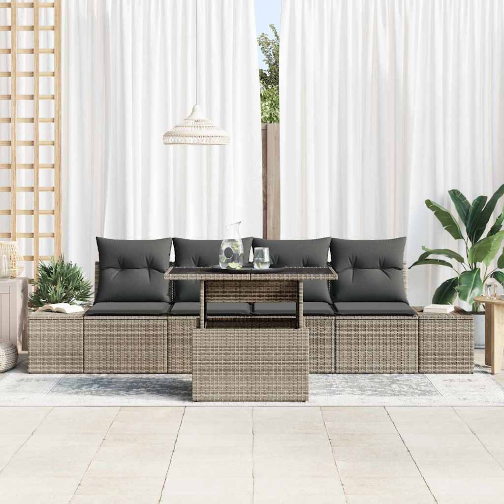 Garten-Sofa-Set mit Kissen 5 pcs Grau 100 x 55 x 73 cm