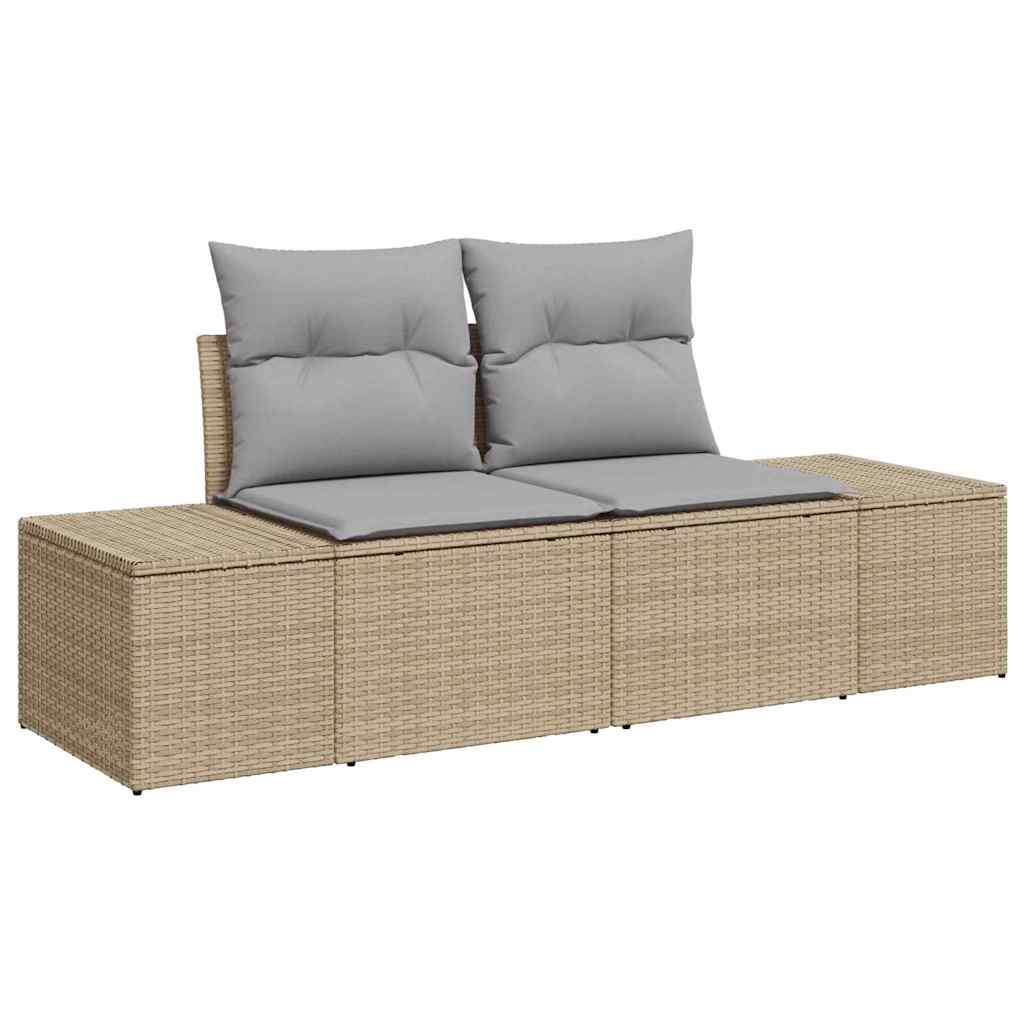 Garten-Sofa-Set 5 pcs Beige, Hellgrau 100 x 55 x 73 cm