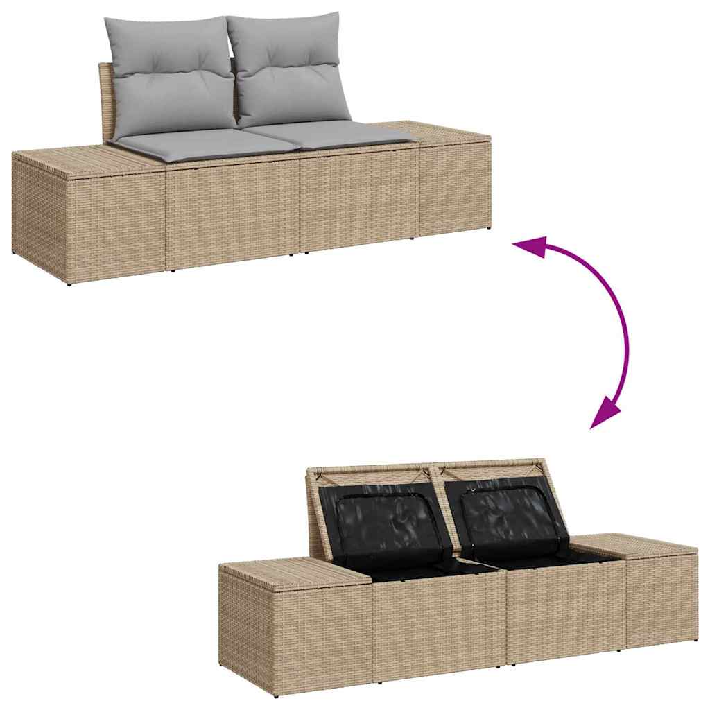 Garten-Sofa-Set 5 pcs Beige, Hellgrau 100 x 55 x 73 cm