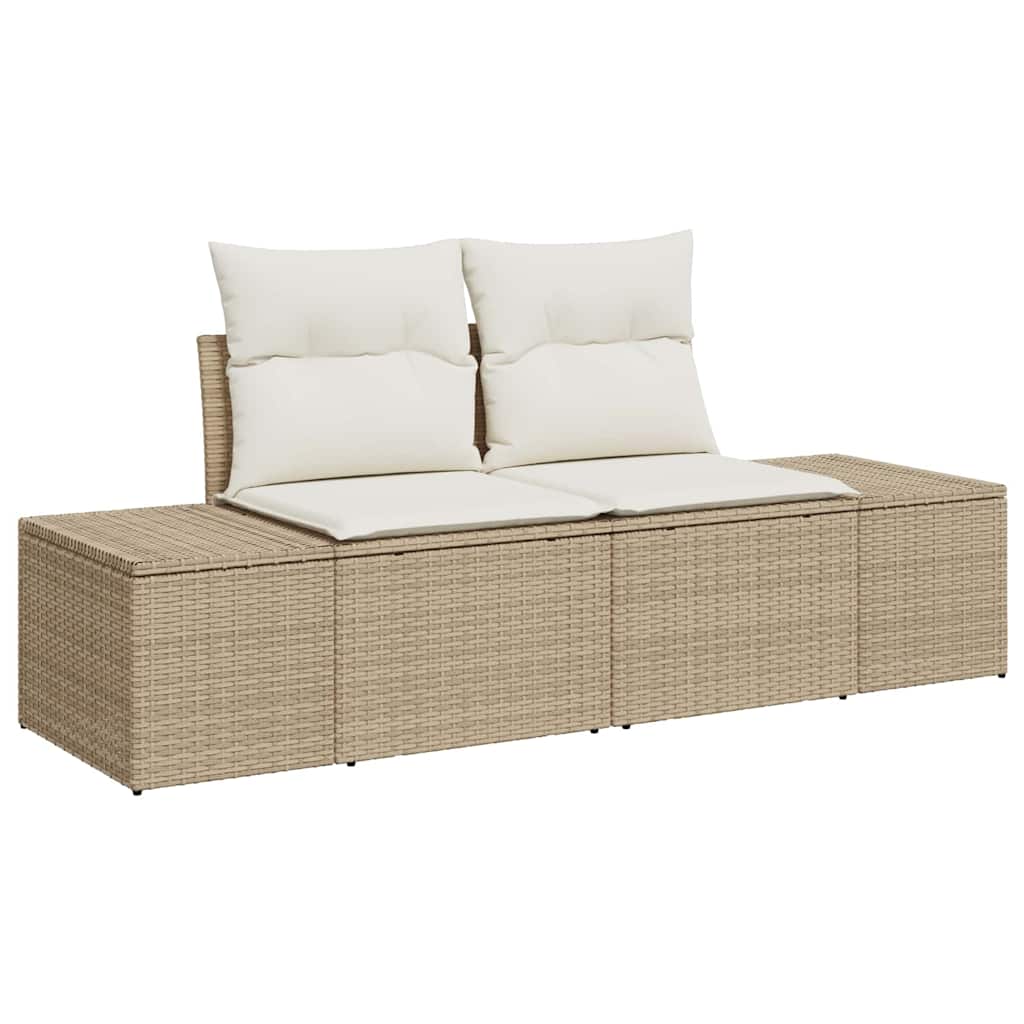 Garten-Sofa-Set mit Kissen 5 pcs Beige, Creme 100 x 55 x 73 cm