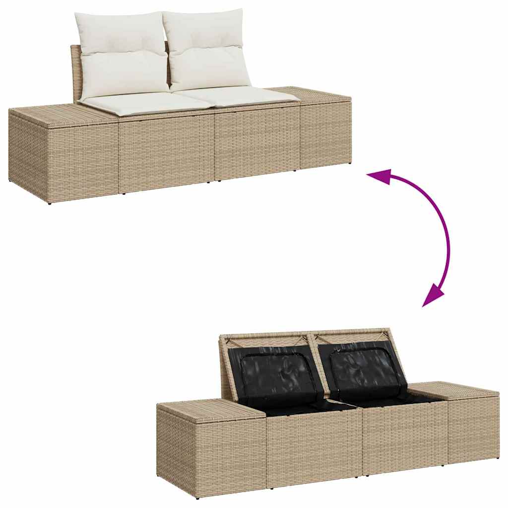 Garten-Sofa-Set mit Kissen 5 pcs Beige, Creme 100 x 55 x 73 cm