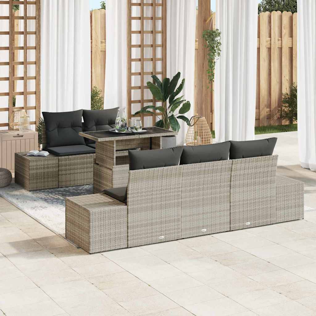 Garten-Sofa-Set mit Kissen 6 pcs Beige 100 x 55 x 73 cm