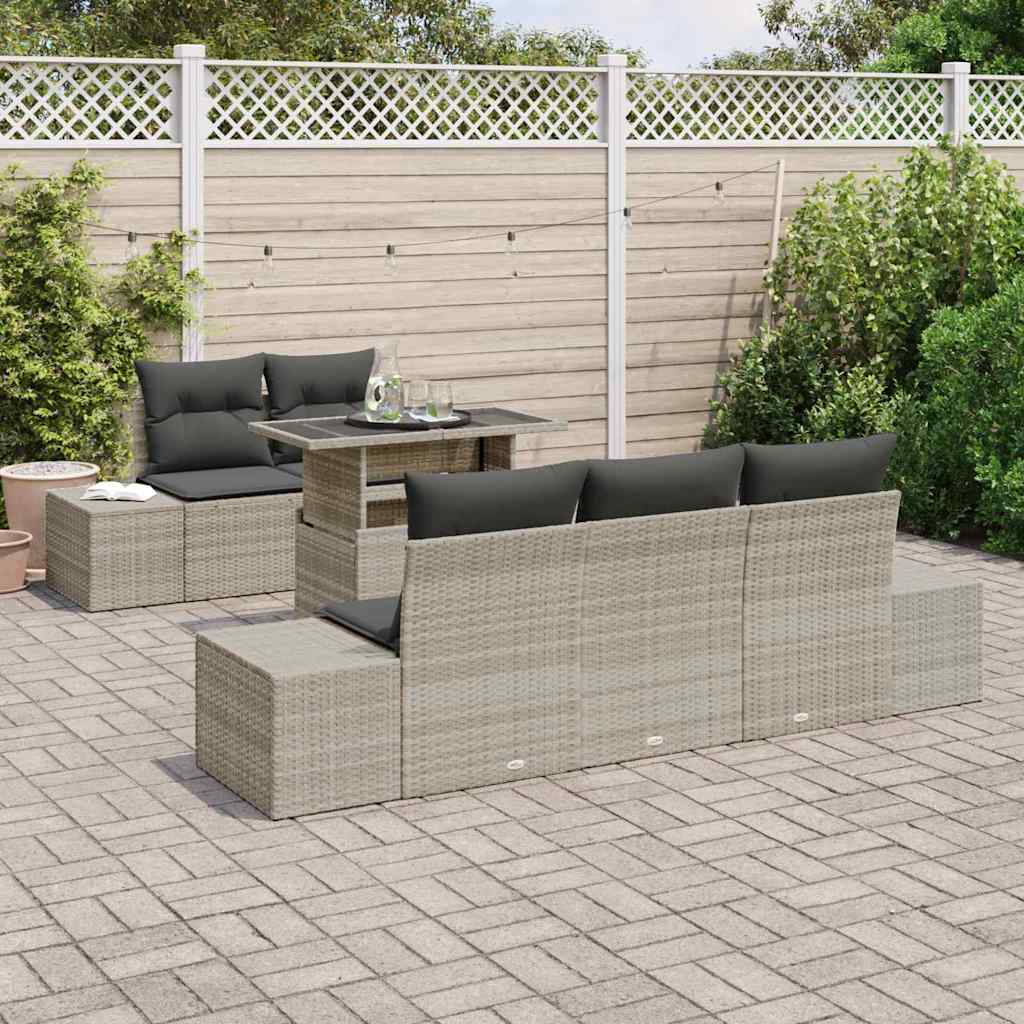 Garten-Sofa-Set mit Kissen 6 pcs Beige 100 x 55 x 73 cm