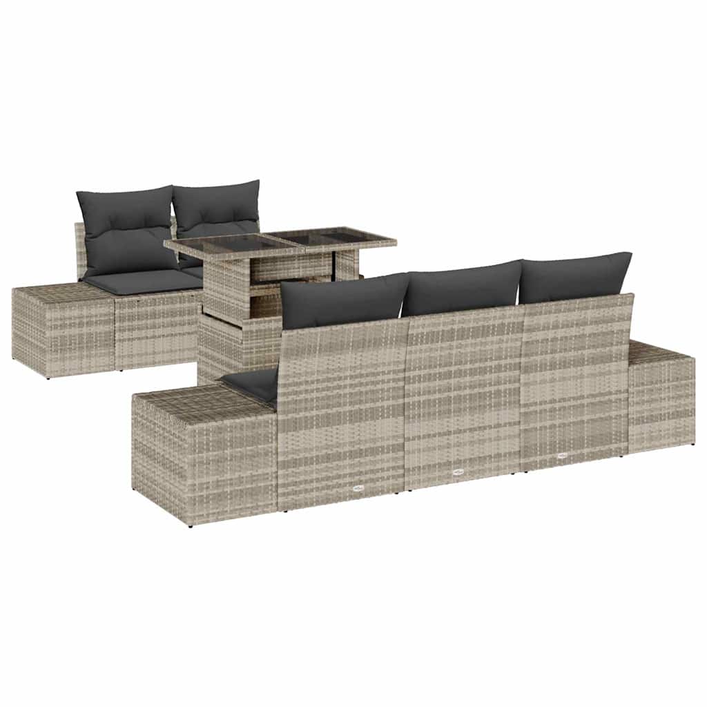 Garten-Sofa-Set mit Kissen 6 pcs Beige 100 x 55 x 73 cm