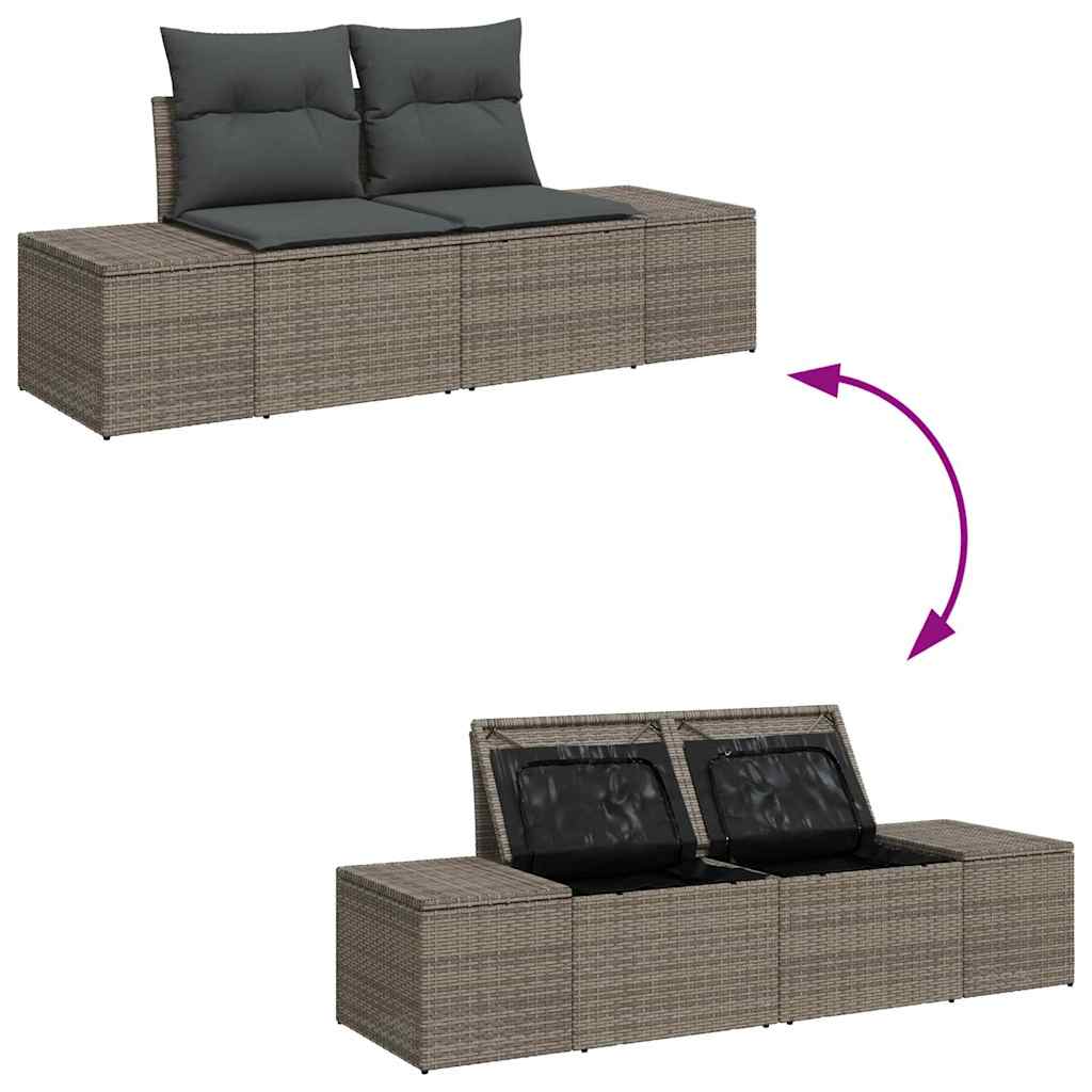 Garten-Sofa-Set mit Kissen 8 pcs Grau 100 x 55 x 73 cm