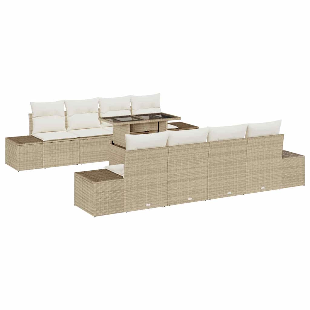Garten-Sofa-Set mit Kissen 7 pcs Beige, Creme 100 x 55 x 73 cm