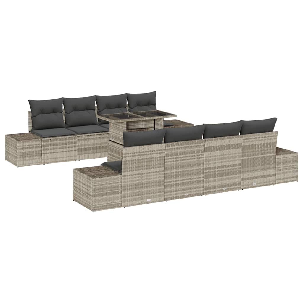 Garten-Sofa-Set mit Kissen 7 pcs Grau 100 x 55 x 73 cm